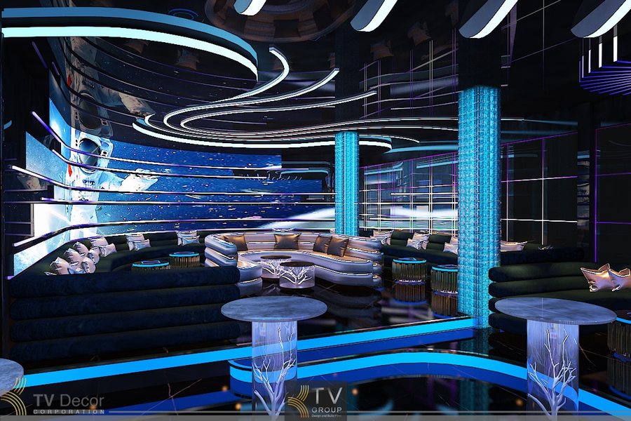 Mẫu Bar Lounge ven biển hiện đại với kiến trúc tối giản sang trọng. 