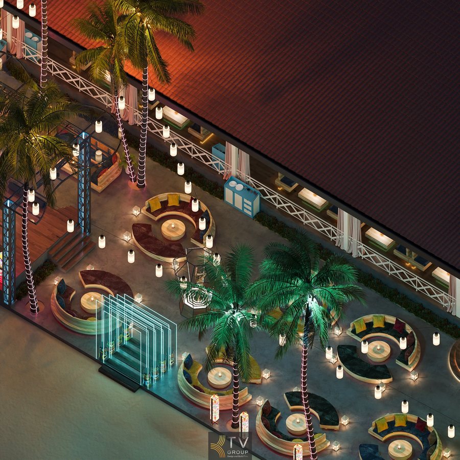 Thiết kế sân khấu Beach Club kết hợp ánh sáng nghệ thuật hiện đại. 3