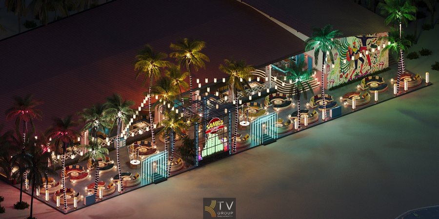 Thiết kế quầy bar ngoài trời tại Beach Club Resort ven biển. 5