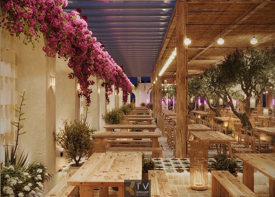 Thi công Beer Garden với hệ thống đèn trang trí nghệ thuật