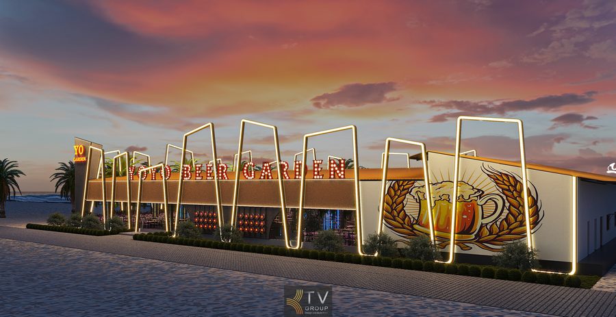 Thiết kế thi công Beer Garden phong cách Neon Light với mặt tiền LED nổi bật, tối ưu thu hút khách và nâng tầm thương hiệu. Giải pháp chuẩn dành cho chủ đầu tư F&B.