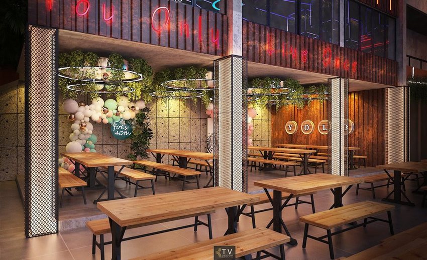 Thiết Kế Không Gian Chill Ngoài Trời Nhà Hàng Beer Food Garden | KTV Decor