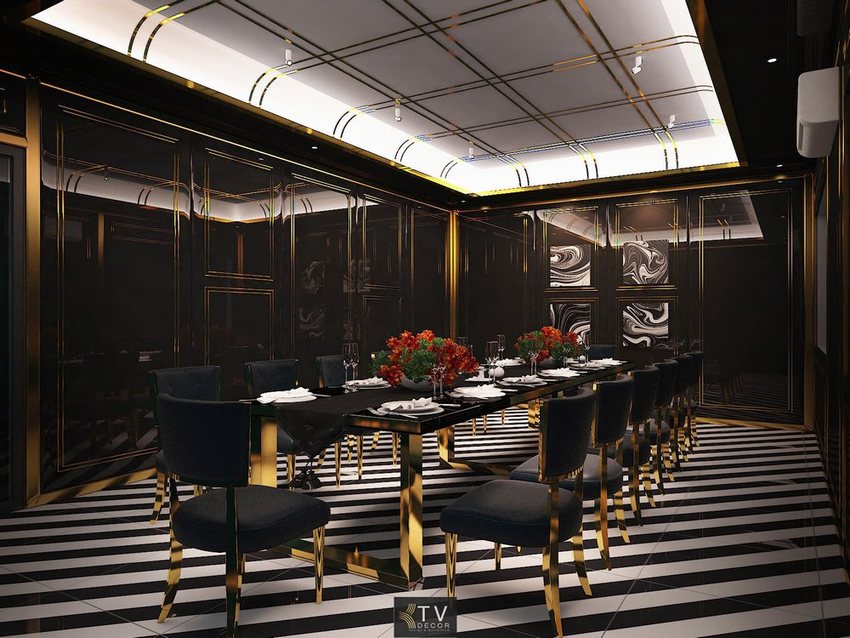 Báo giá thiết kế thi công nội thất phòng VIP nhà hàng phong cách sang trọng – KTV DECOR 2