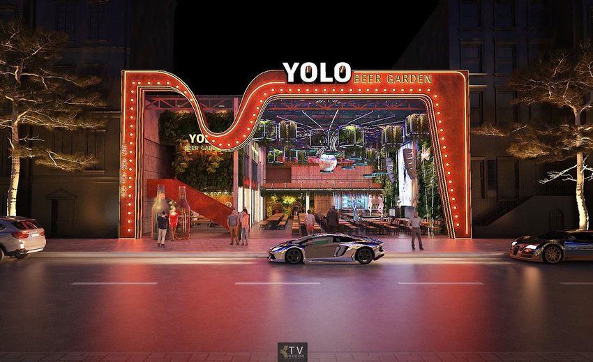 [BÁO GIÁ] Thiết kế Thi Công Mặt Tiền Quảng Cáo Nhà Hàng Beer Food Garden - Dự Án YOLO Độc Đáo 