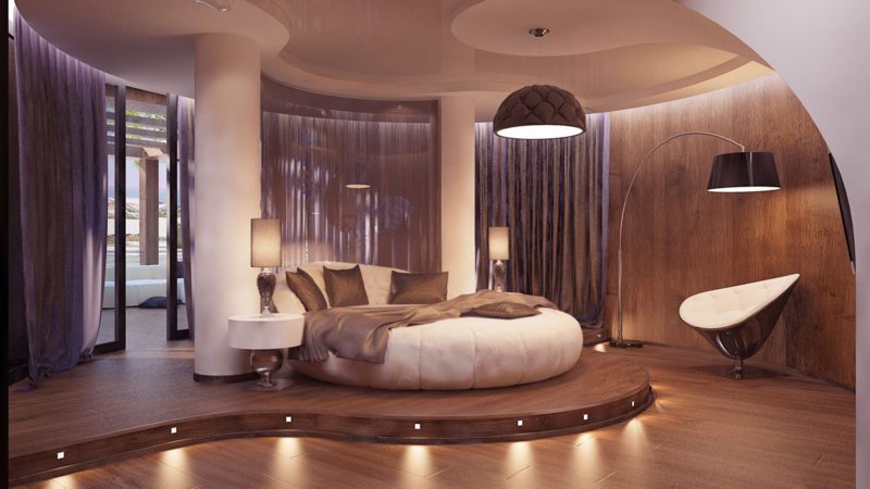 Thiết kế phòng ngủ đẹp sang trọng với giường tròn mới hot 9