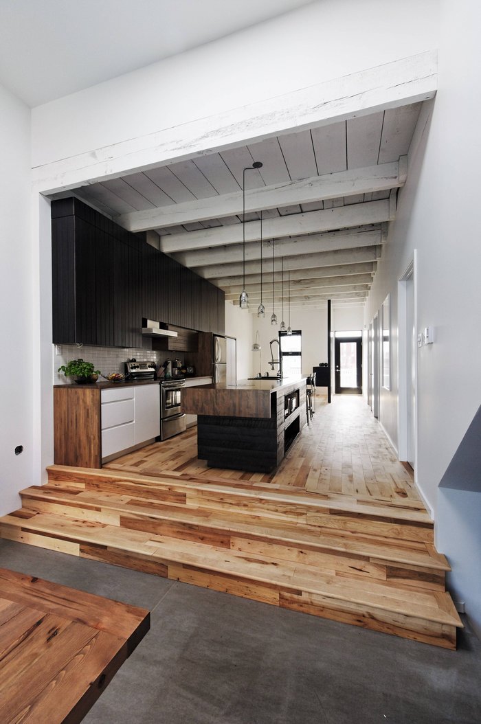 Thiết kế nội thất bếp với tông đen trắng gỗ 12