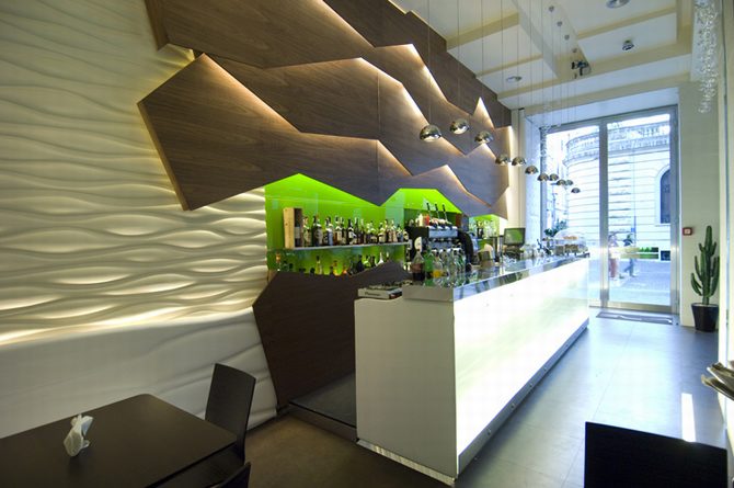thiết kế quầy bar cho quán cafe hiện đại