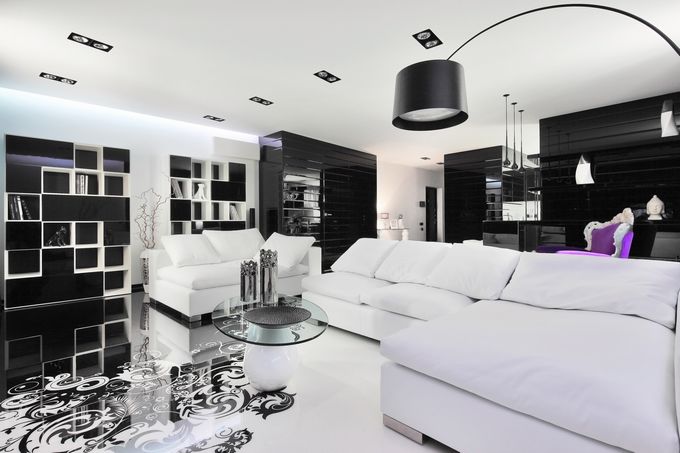 Thiết kế nội thất căn hộ tinh tế với 99% tông màu trắng đen 