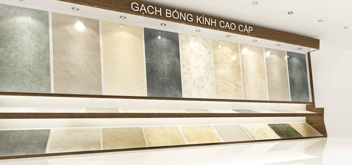 showroom trưng bày gạch Kệ gạch 