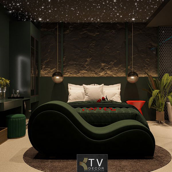 Thiết kế khách sạn chủ đề tình yêu phong cách Dark Modern