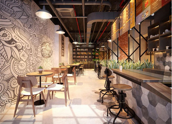 Thiết kế thi công quán cafe tại Tphcm phong cách Industrial hiện đại