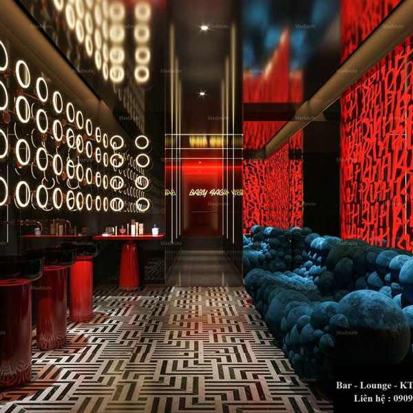 Mẫu thiết kế KTV karaoke đẹp 2219 – Phòng chờ lounge cá tính
