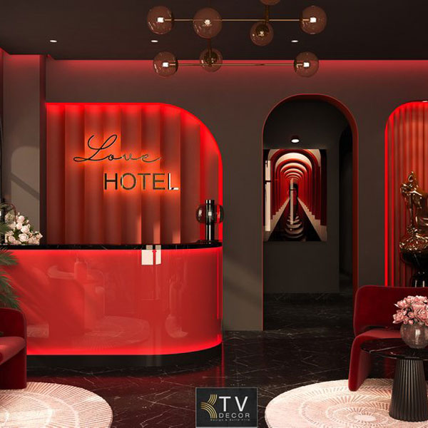Thiết kế thi công sảnh khách sạn – Love Hotel đẹp, sang trọng