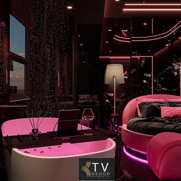 Phong Cách Thiết Kế Khách Sạn Hiện Đại Với Ánh Sáng Neon Nghệ Thuật