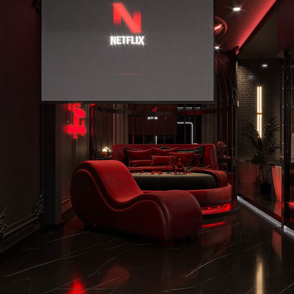 Thiết Kế Phòng Khách Sạn Chủ Đề Tình Yêu Netflix Mood Room
