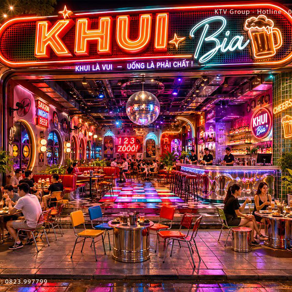 Thiết Kế Beer Club Food Music Không Gian Mở Hiện Đại Tối Ưu