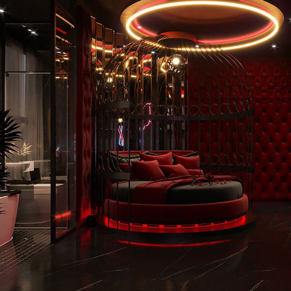 Thiết kế khách sạn chủ đề Tình Yêu Concept Dark Rose