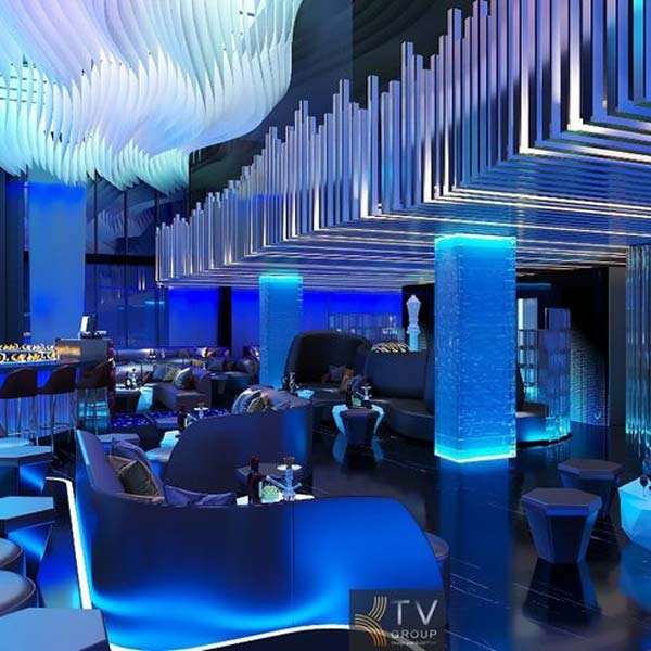 Báo giá Thiết Kế Lounge Bar Hiện Đại Phong Cách Futuristic Luxury