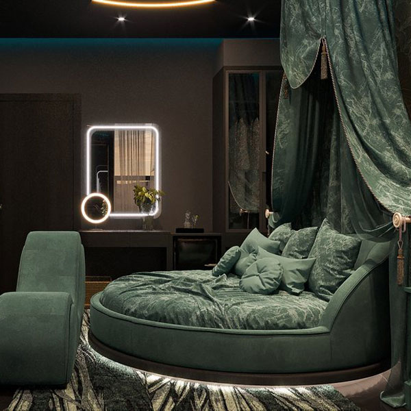 Thiết kế phòng khách sạn chủ đề tình yêu phong cách hiện đại