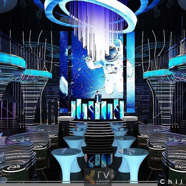 Báo giá Thiết Kế Thi Công Lounge Bar 1000m² Phong Cách Futuristic