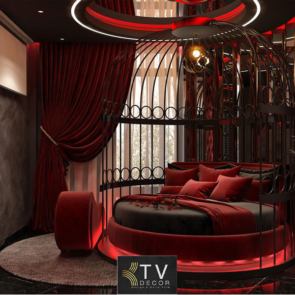 Thiết kế phòng khách sạn tình yêu phong cách hiện đại