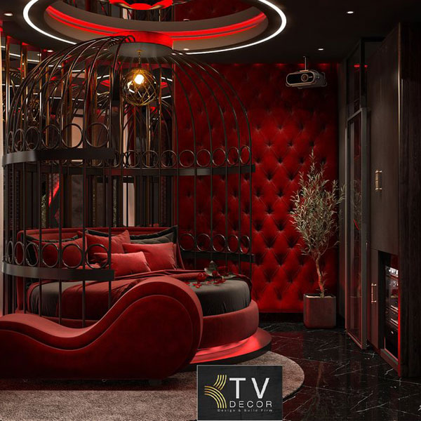 Thiết kế phòng khách sạn chủ đề tình yêu hiện đại sang trọng