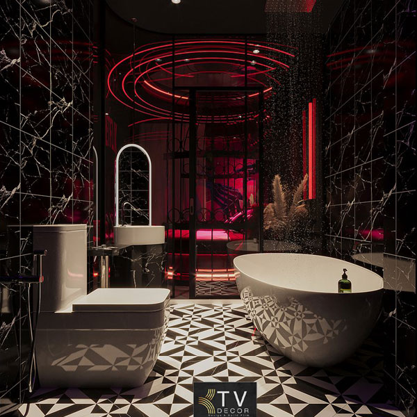 Thiết Kế Phòng Tắm Khách Sạn Luxury Chủ Đề Tình Yêu