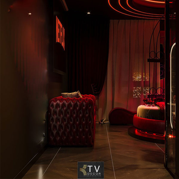 Thiết kế phòng khách sạn chủ đề tình yêu phong cách hiện đại tinh tế