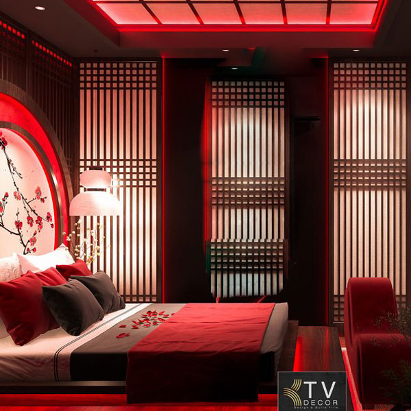 Thiết Kế Phòng Khách Sạn Chủ Đề Tình Yêu Phong Cách Á Đông Hiện Đại