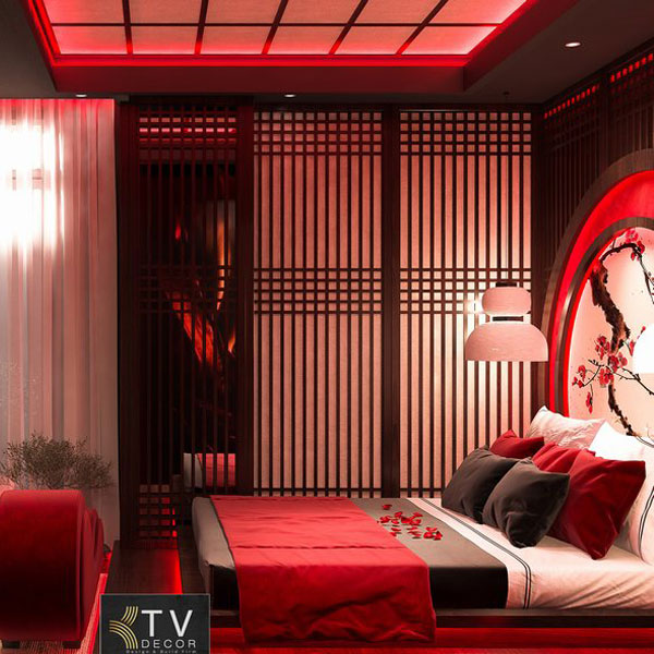 Thiết Kế Phòng Khách Sạn Chủ Đề Tình Yêu Phong Cách Á Đông