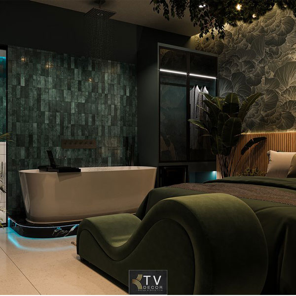 Phòng khách sạn chủ đề tình yêu Tropical Luxury Romantic