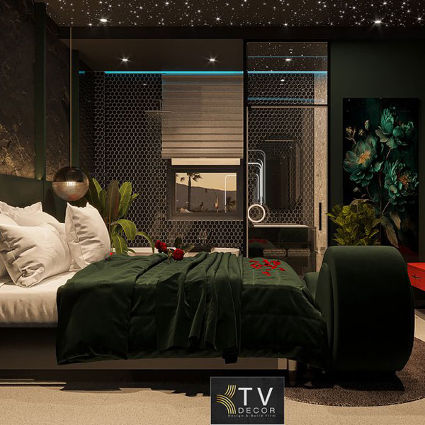 Thiết Kế Phòng Khách Sạn Chủ Đề Tình Yêu Phong Cách Dark Modern