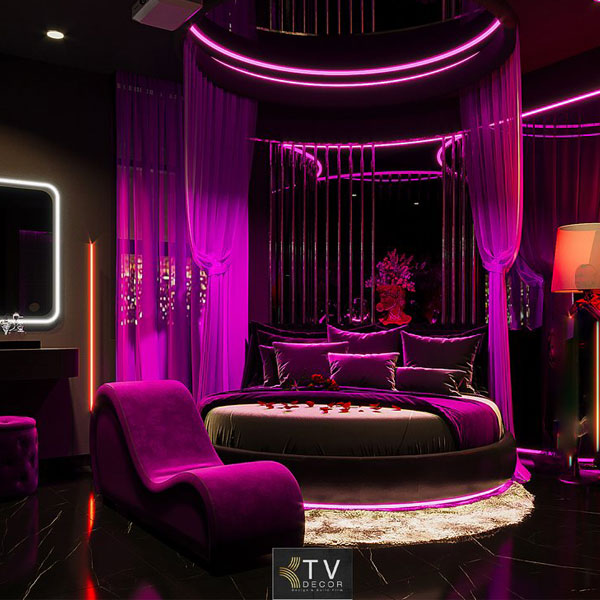 Thiết kế khách sạn chủ đề tình yêu phong cách Lãng mạn Hiện đại