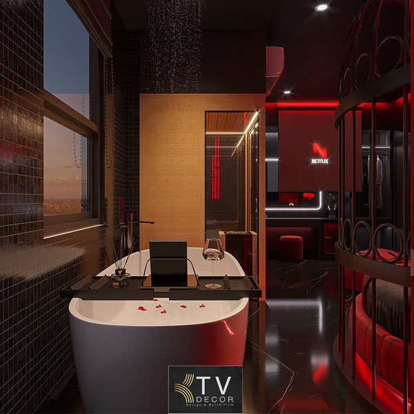 Thiết kế Phòng tắm khách sạn chủ đề tình yêu Luxury Romantic