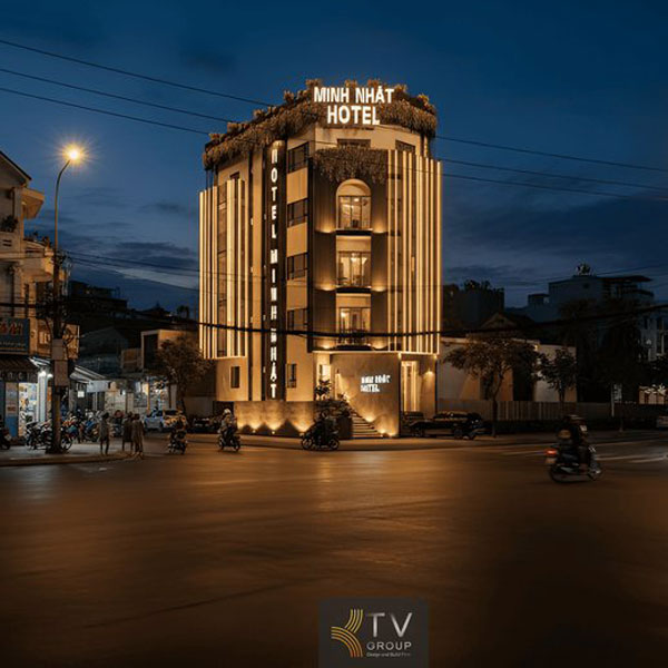 Thiết Kế Khách Sạn Chủ Đề Tình Yêu Mặt Tiền Hiện Đại