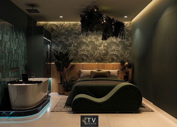 Thiết kế thi công khách sạn tình yêu phong cách Tropical sang trọng