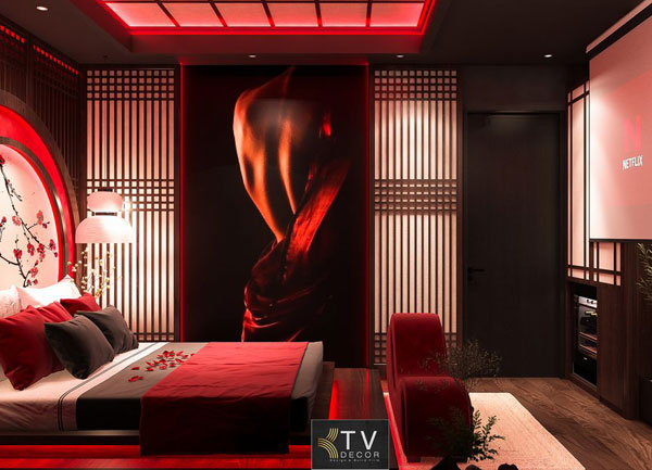 Thiết kế khách sạn tình yêu concept Á Đông