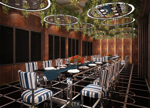 Chi phí thiết kế thi công phòng VIP nhà hàng sang trọng