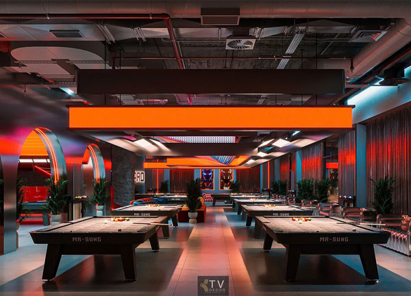 Báo giá thiết kế thi công Bida Billiards Club 1000m² đẳng cấp