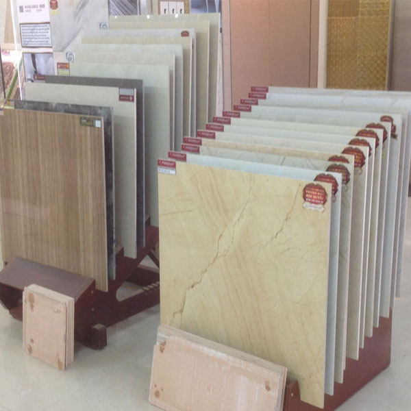 Mẫu kệ gạch kệ giắt gạch trong thiết kế thi công cửa hàng kinh doanh vật liệu xây dựng