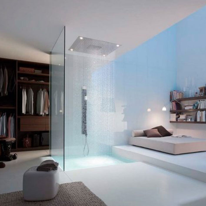 Thiết kế phòng ngủ không gian mở hòa nhịp cùng nhà tắm
