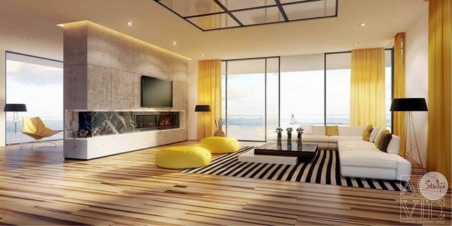 Style vàng trong thiết kế nội thất nhà riêng căn hộ
