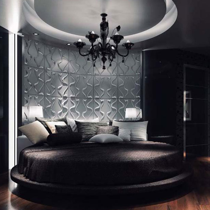 Thiết kế phòng ngủ với tường đẹp hiện đại VỚI vách mỹ thuật