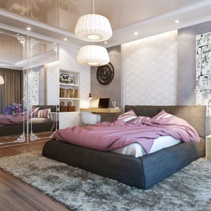 Thiết kế phòng ngủ căn hộ chung cư sang trọng và quyến rũ