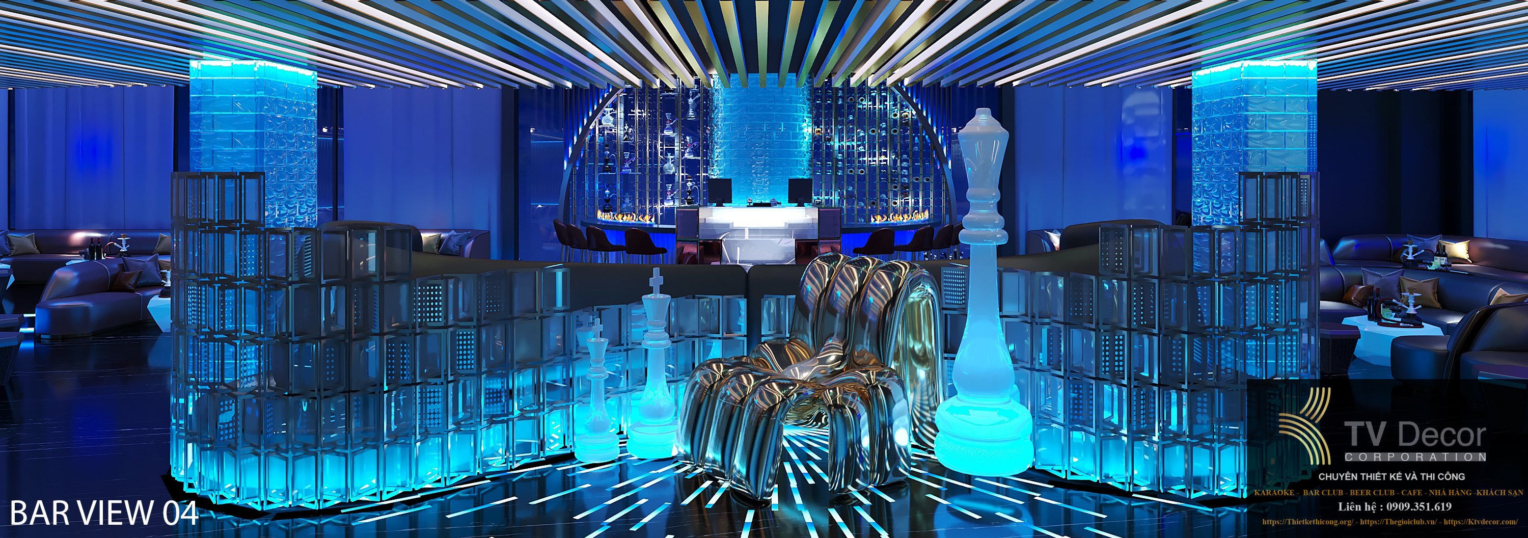 Báo giá thiết kế ,Lounge Bar ,và karaoke ,nổi bật tại TPHCM