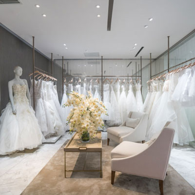 Ý tưởng thiết kế showroom áo cưới đẹp và sang trọng